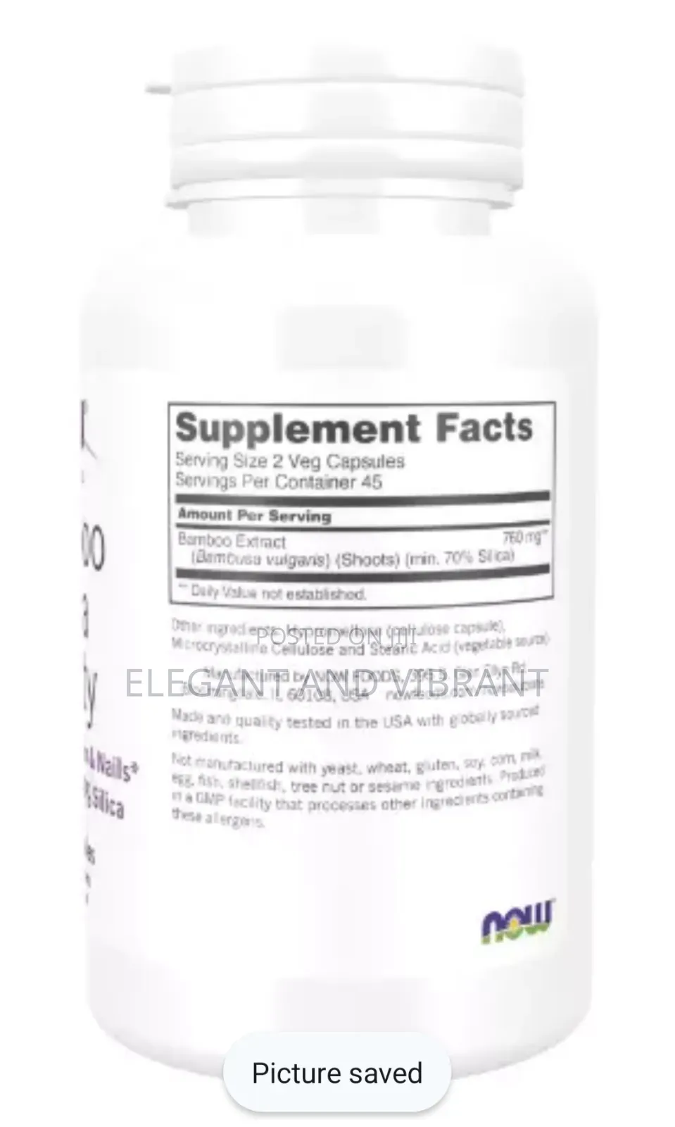Now Solutions Bamboo Silica Beauty, 90 Veg Capsules