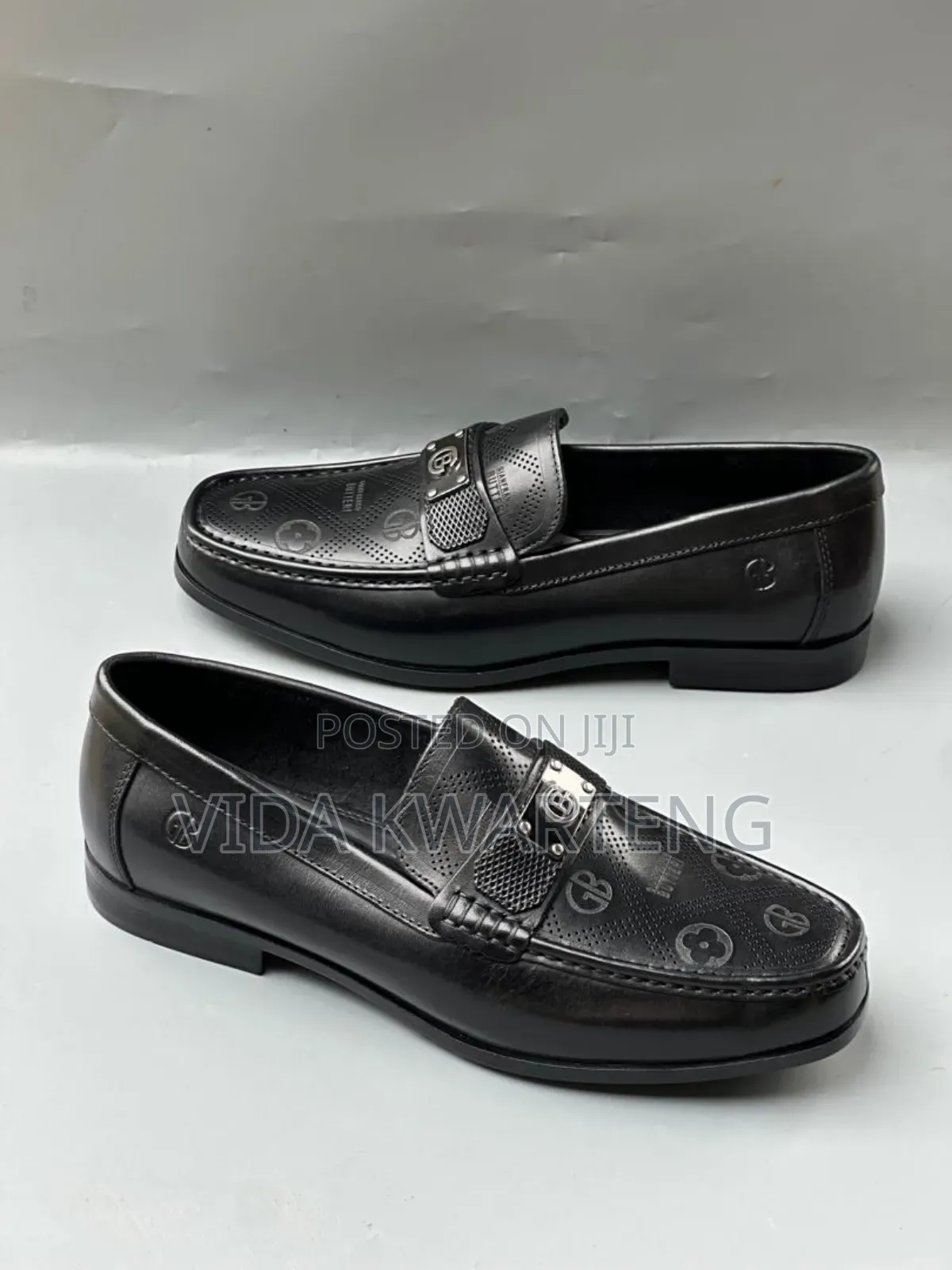 Executive Gianfranco Butteri Black Leather Easy Wear Shoes
