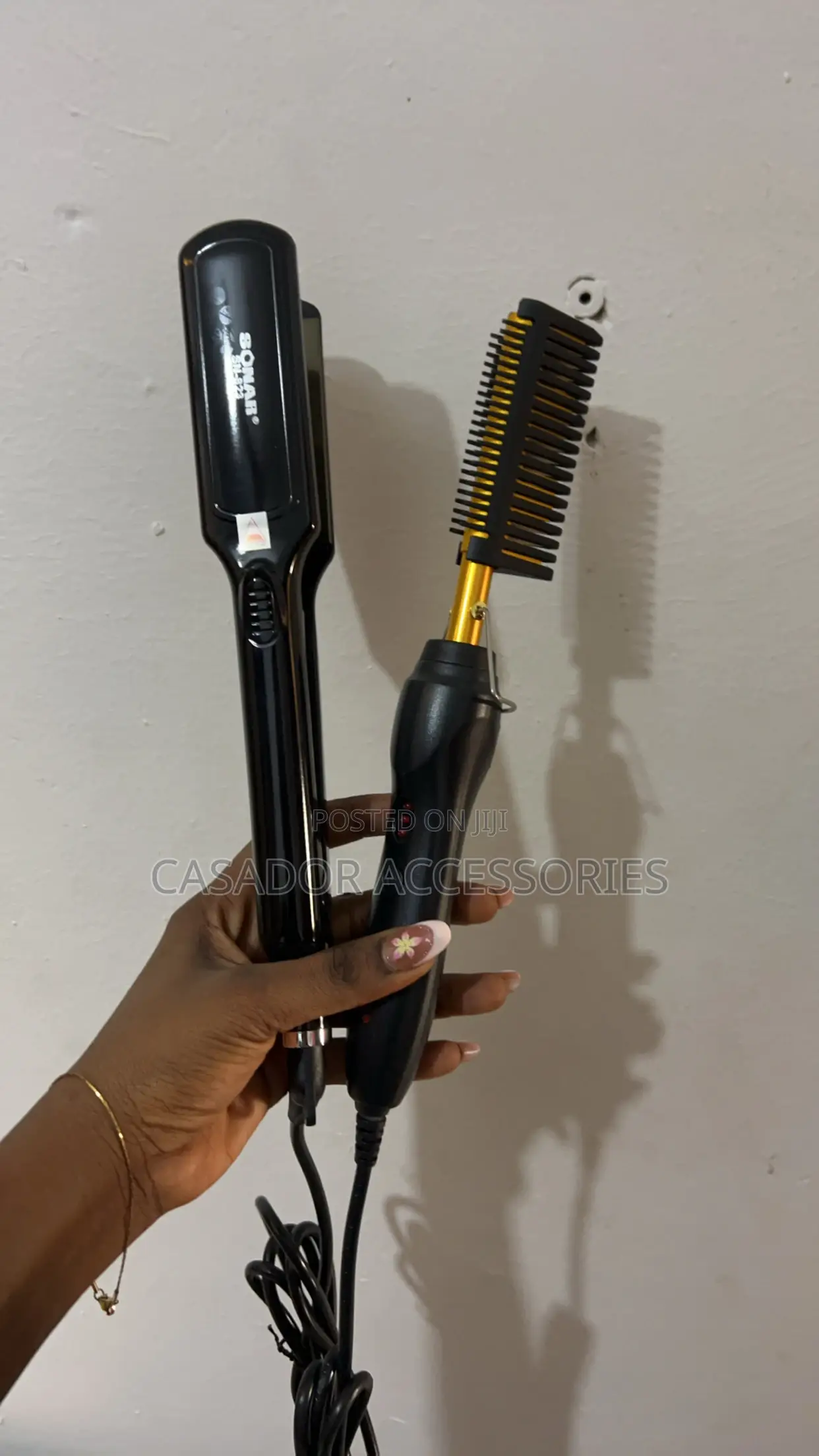 Professional Hot Comb and Hair Straightener Combo