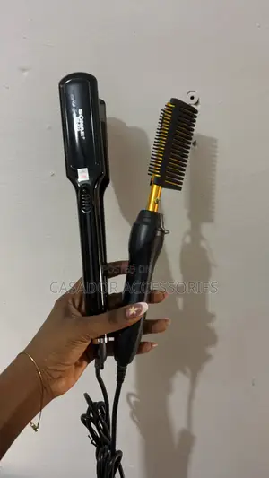 Professional Hot Comb and Hair Straightener Combo