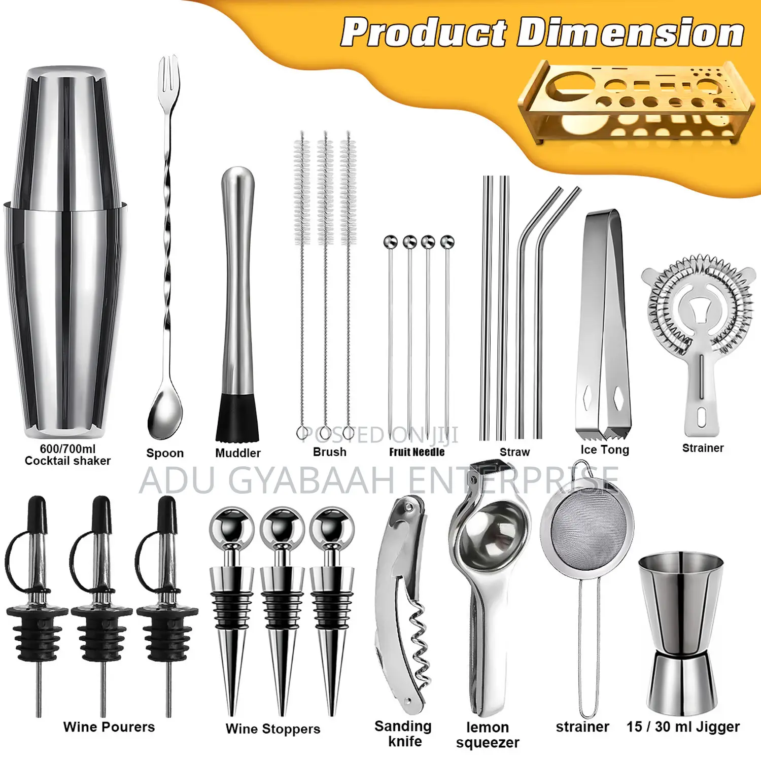 Cocktail Shaker Kits (26pcs) + Cocktail Recipe Book