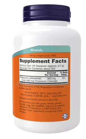Potassium Chloride Powder 8oz, Mineral 4 Blood Pressure Sup
