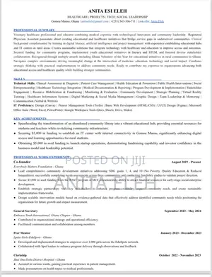 Consulting and Strategy CV