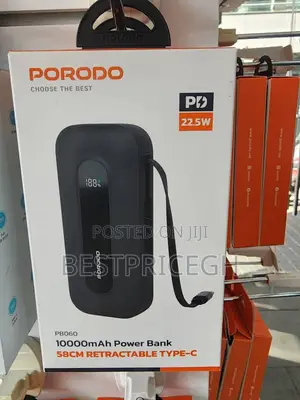 Porado Pb060 10000mah Power Bank 58cm Retractable Type-C