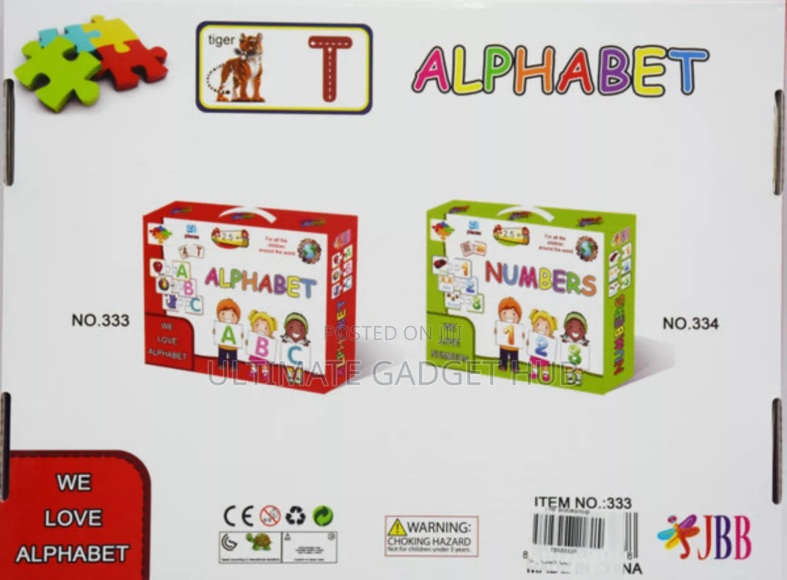 English Letters and Numbers Puzzle Match