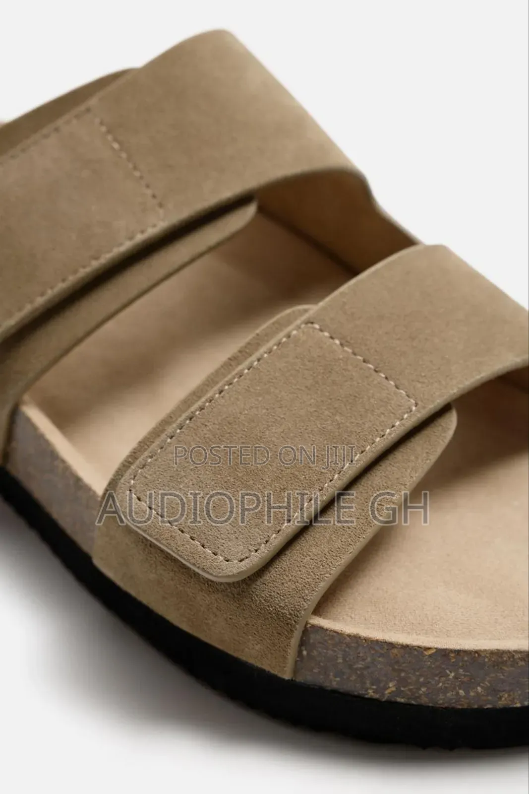 Zara Double Strap Leather Slippers Beige
