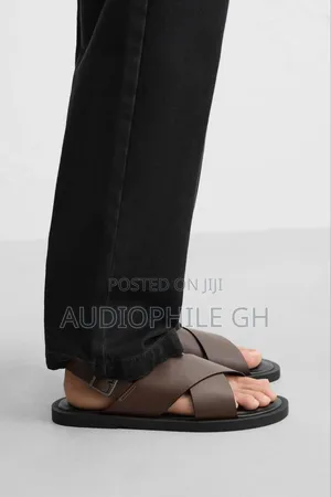 Zara Crossover Sandals Brown Leather