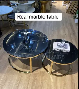 Gold and Black Mable Center Table 2 in 1