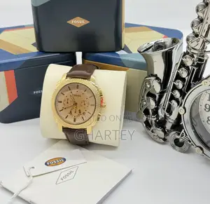 Gold Case Genuine Leather Fossil || Watch for Men