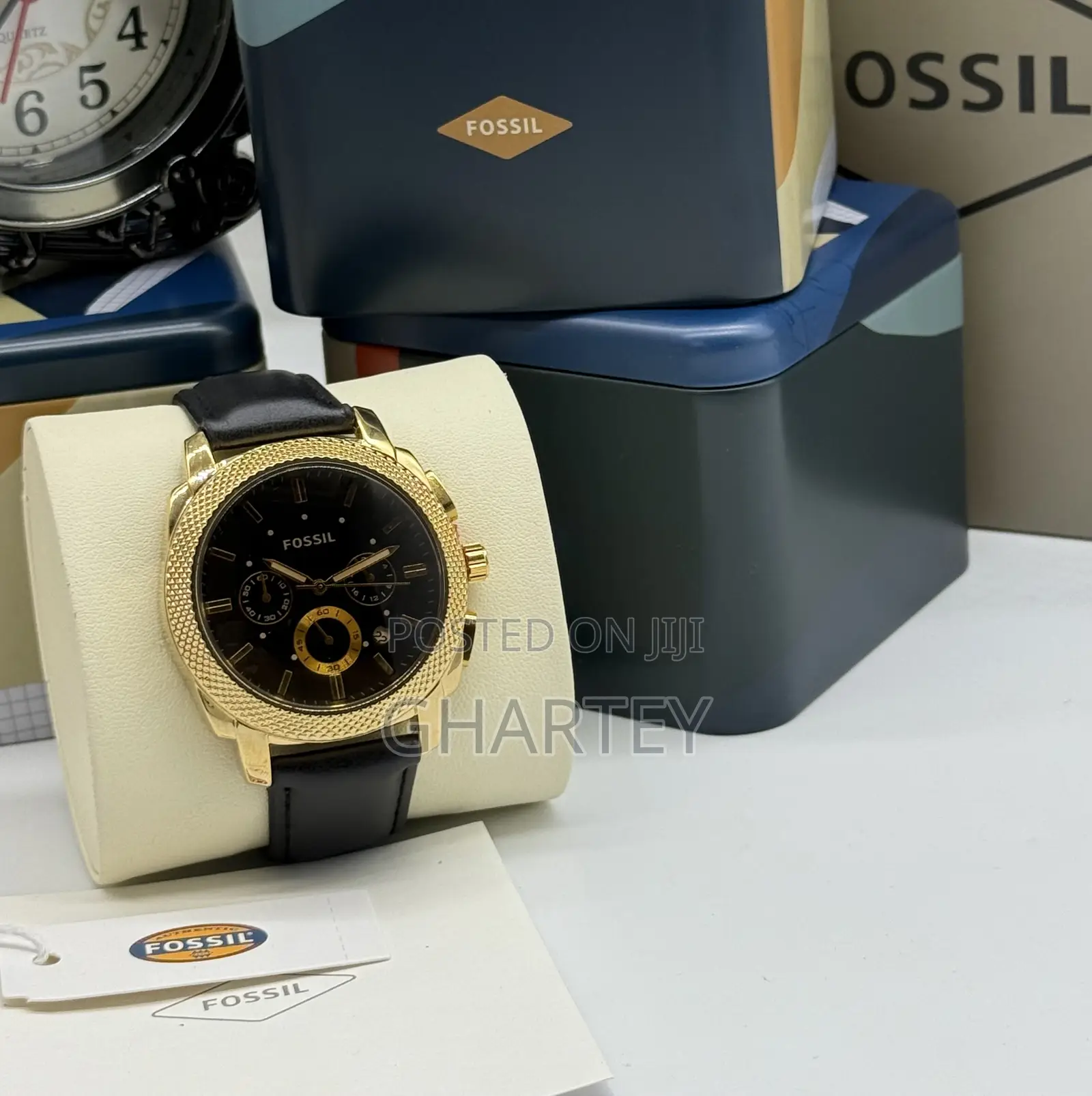 Gold Case Genuine Leather Fossil || Watch for Men