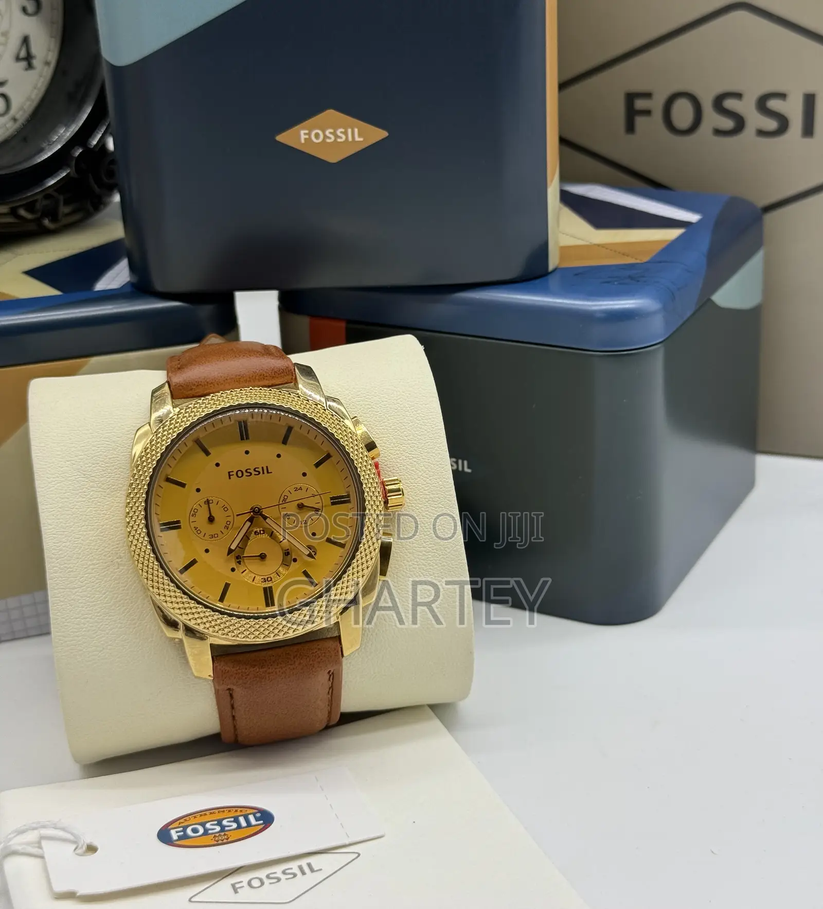 Gold Case Genuine Leather Fossil || Watch for Men