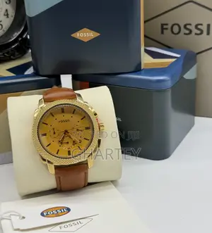 Gold Case Genuine Leather Fossil || Watch for Men