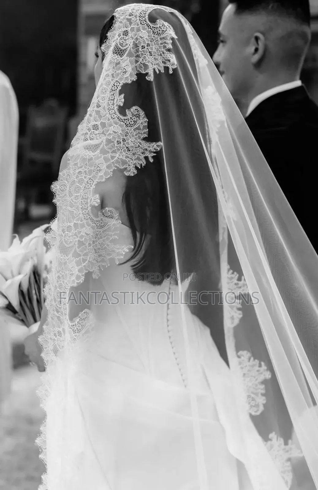 Elegant Long Luxury Cathedral Wedding Veil – Lace Edges