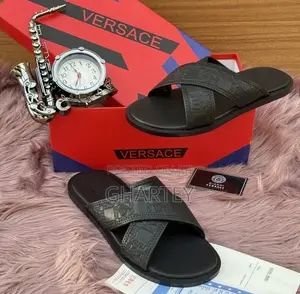 Versace Unique Designed Men’S Slippers || All Balck