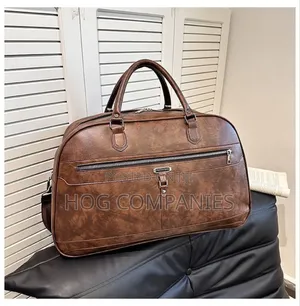 Large Capacity Leather Travel Duffle Bag