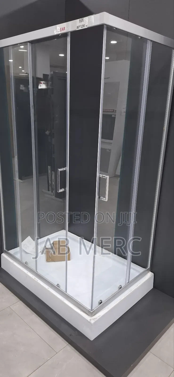 Discount Price Shower Cubicles With Base Clear Glass 120 X 80
