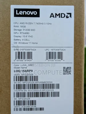 New Laptop Lenovo LOQ 15ARP9 16GB AMD Ryzen 7 SSD 512GB