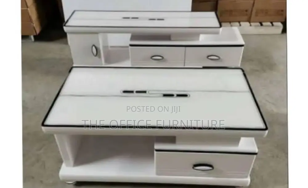 Modern Extension Black White Tv Stand With Center