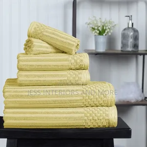Ribbed Cotton 6-Piece Towel Set
(Yellow)