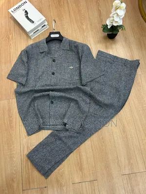 Gray 2 Pieces Men's Kaftan