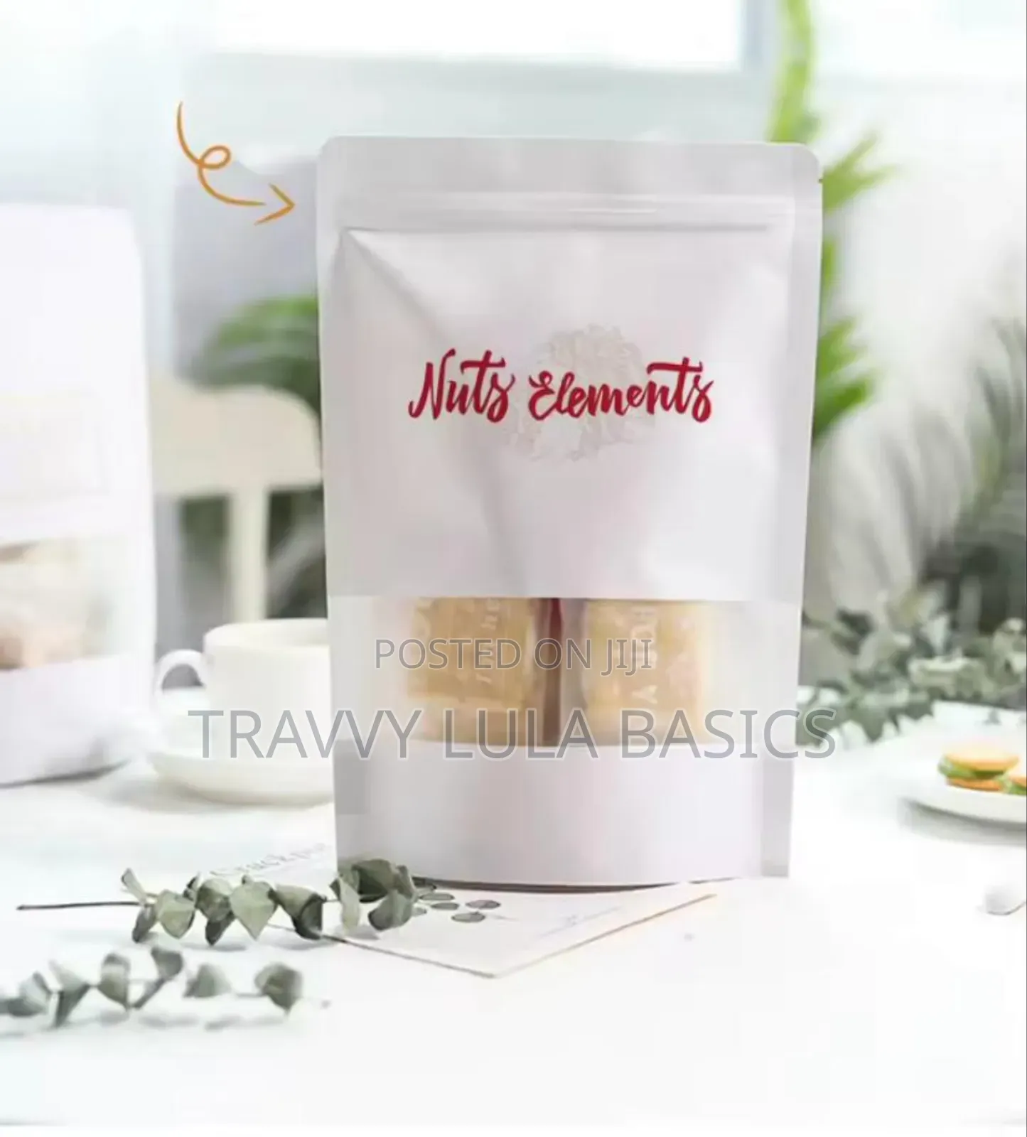 New White Craft Paper Ziplock Stand Up Pouch