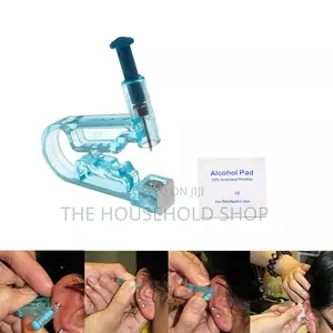 Blue Disposable Ear and Nose Piercing Gun Kit