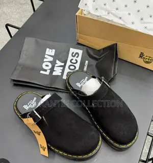 Dr Martens Black Suede Sandals