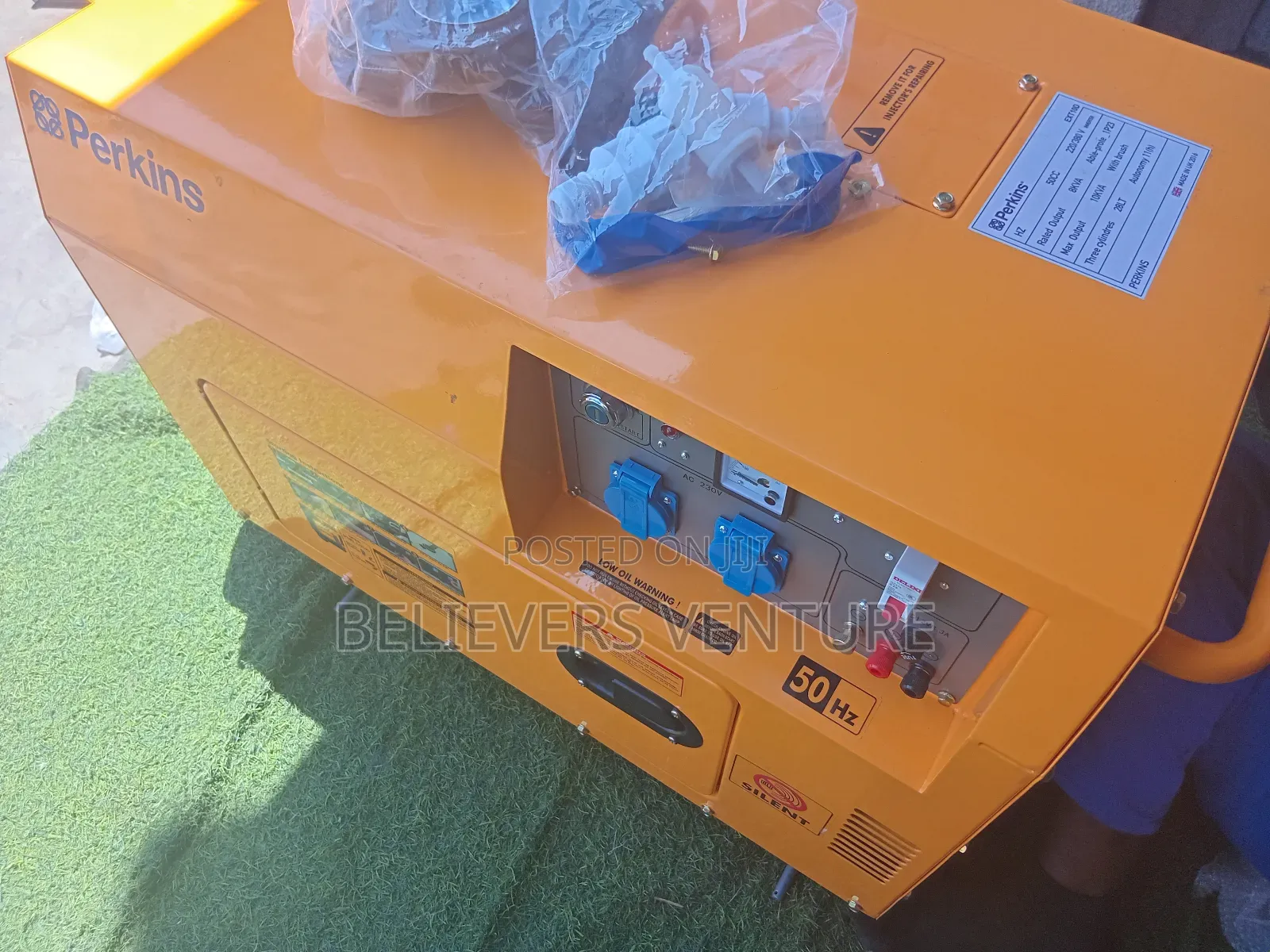 House and Three Phase Generator Yellow Perkins Generator