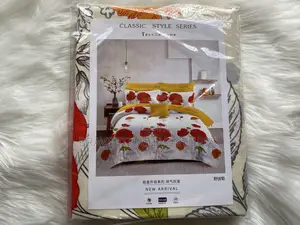 Double Size Bedsheet With 2 Pillow Cases- Cream/Red Colour