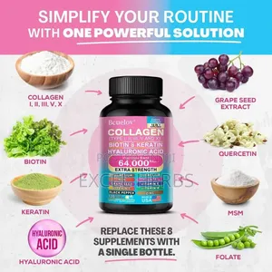 Bcuelov Collagen Biotin Keratin Hyaluronic Acid 120caps