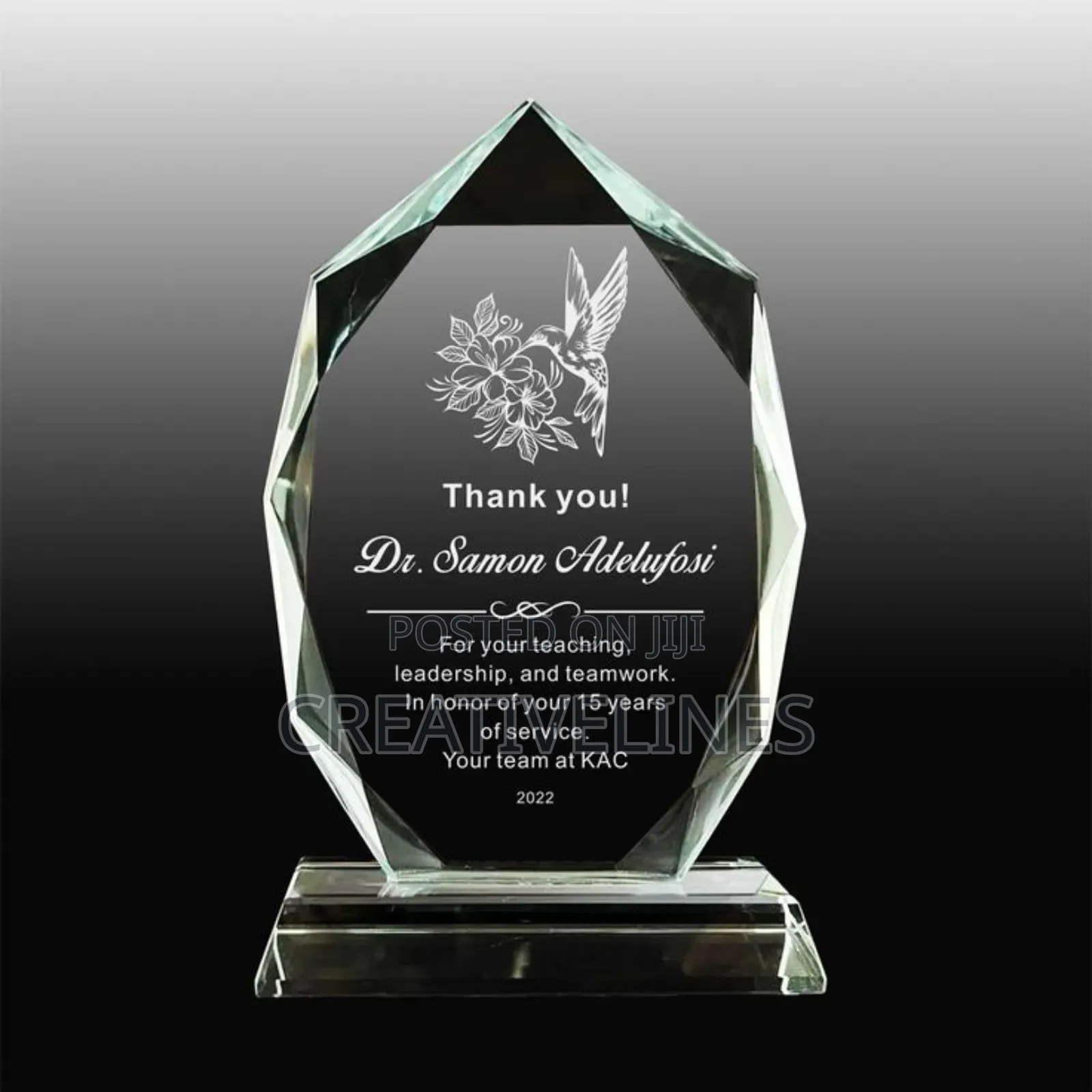Customised Crystal Award