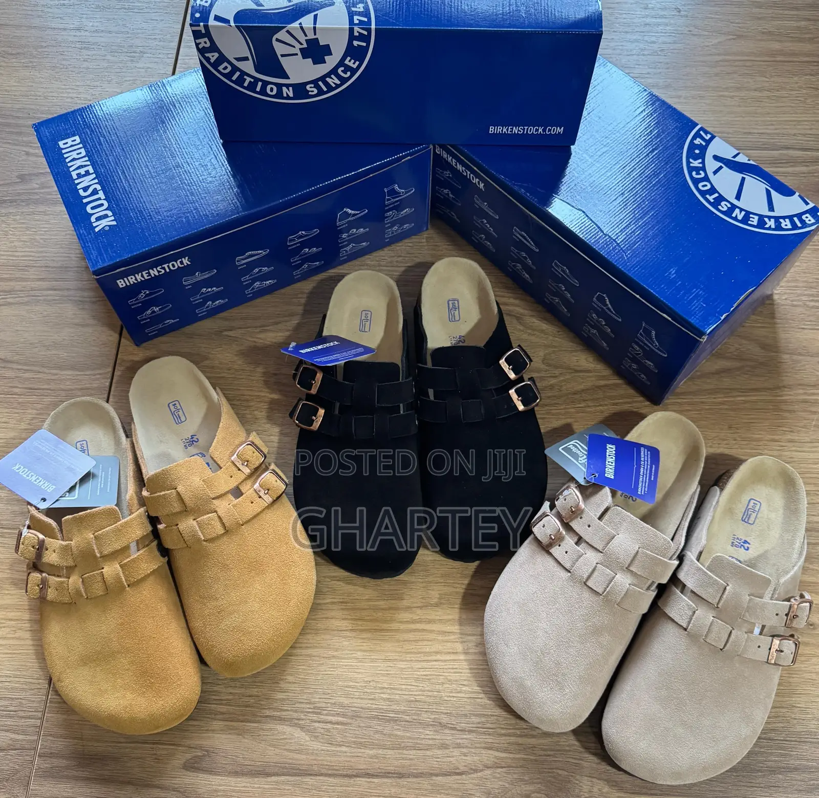 Boston Double Buckle Suede Birkenstock