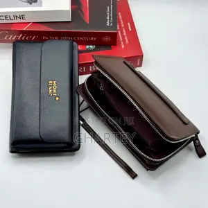 Men’S Leather Pouch || Mont Blanc Pouch in Black Brown