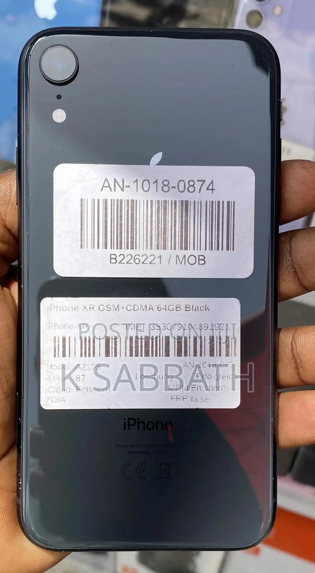 Apple iPhone XR 64 GB Black