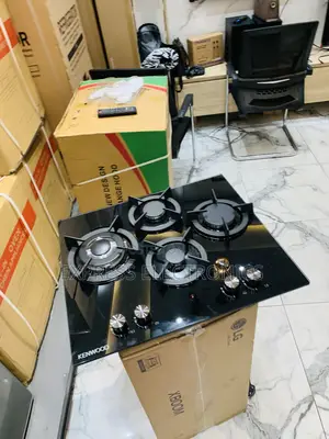 Zealous Sleek Black Inbuilt 4burger Gas Cooker Kenwood