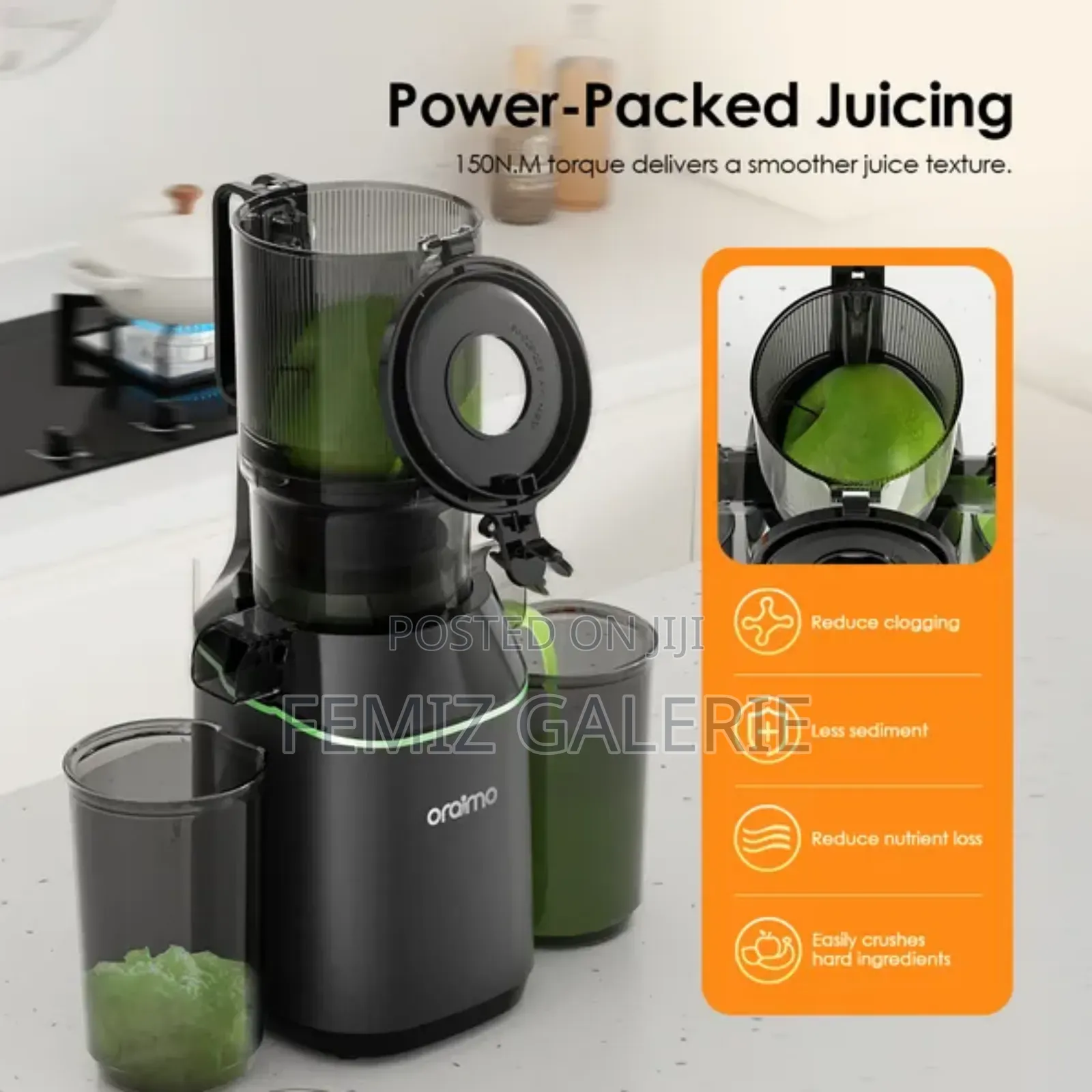 Oraimo Easyjuice 108mm Diameter 800ml Slow Juicer
