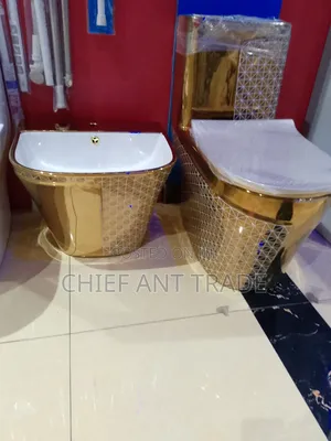 Golden Toilet Seat Wc With Basin 060 G967