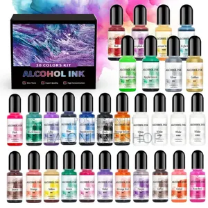 30 Pieces Alcohol Dye Ink Liquid Pigment Epoxy Resin for Art