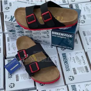 Original Birkenstork Leather Black and Red