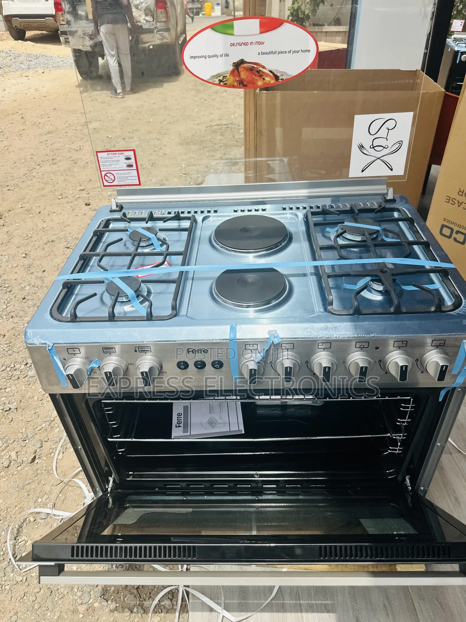 Stainless Steel 60/90 Gas Electric Ferre 4-2 Oven Grill