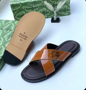 High Quality Cross Leather Slippers