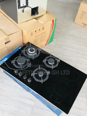 Accurate Black 90cm Ceramic 2 Electric 4 Gas Cooker