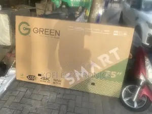 Asano(Green)75′′ Uhd Smart Tv Silver Design on Tv Edge