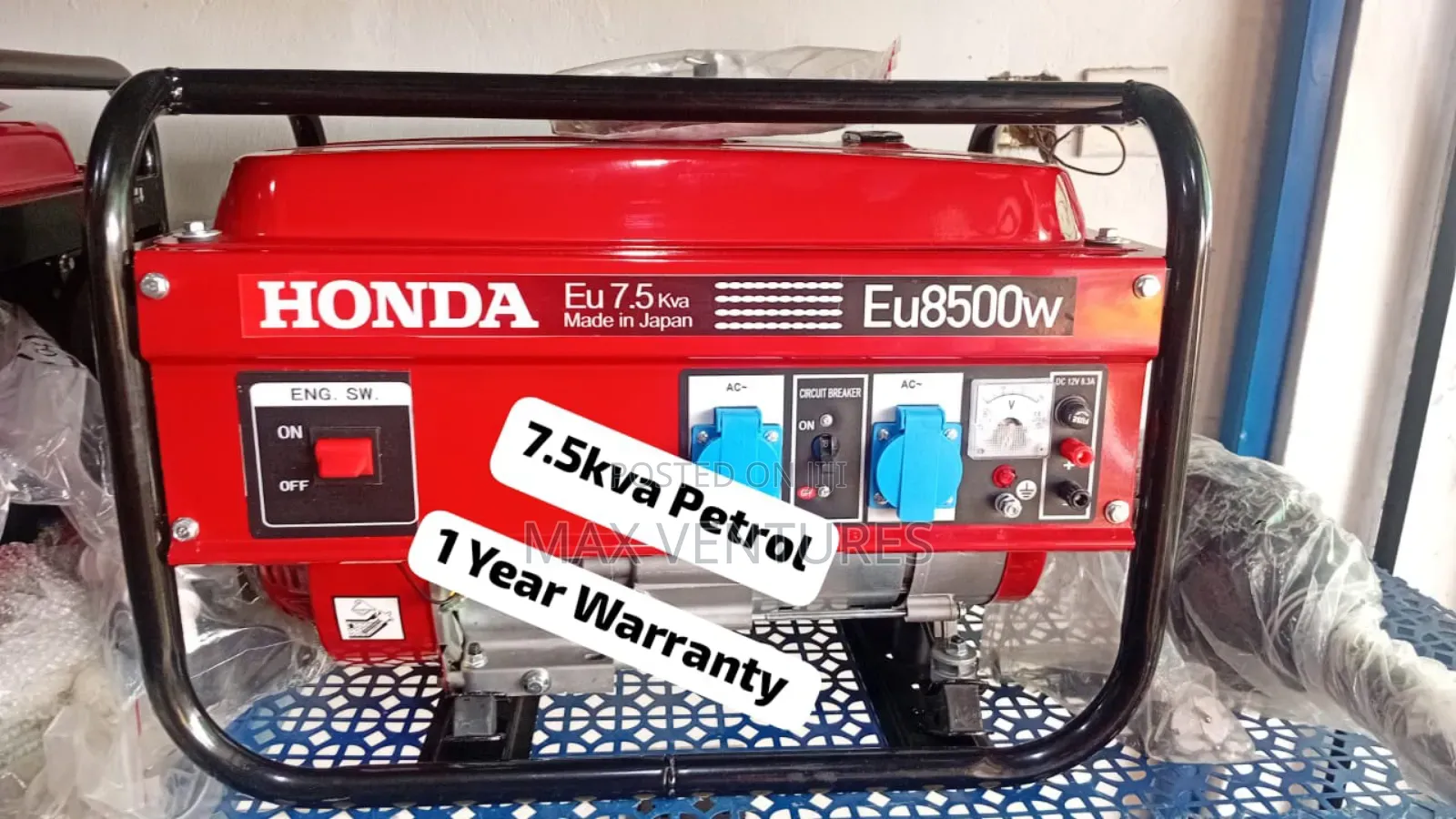Honda 7.5kva Gasoline Pull Start 8500watts Radiant Array
