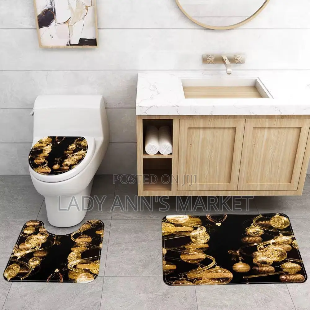 Toilet Seat Cover Set With Its Mat