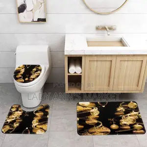 Toilet Seat Cover Set With Its Mat