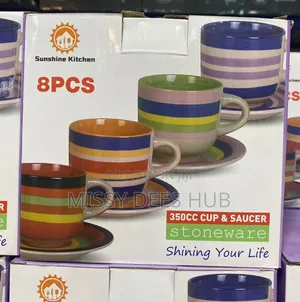 8pcs Ceramic Cup + Saucer