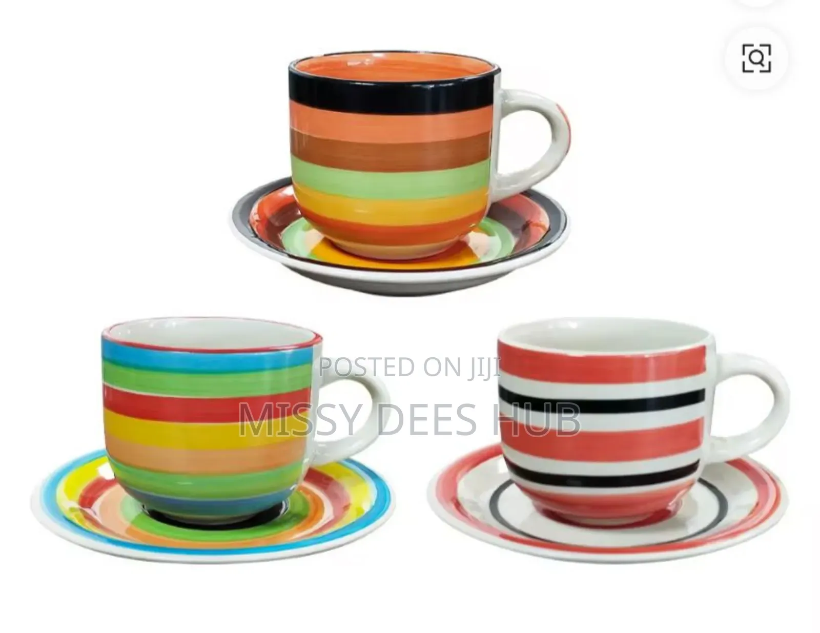 8pcs Ceramic Cup + Saucer