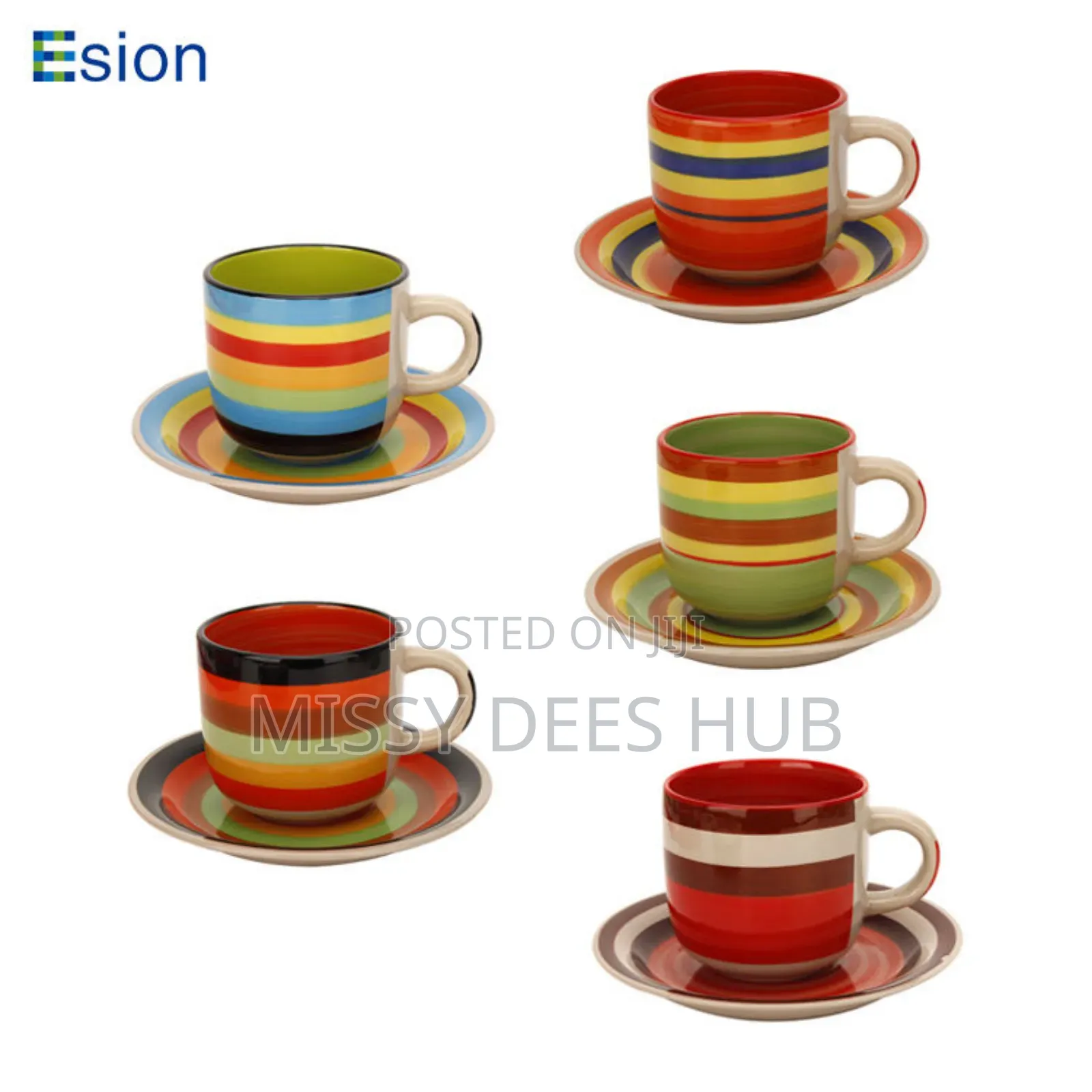 8pcs Ceramic Cup + Saucer