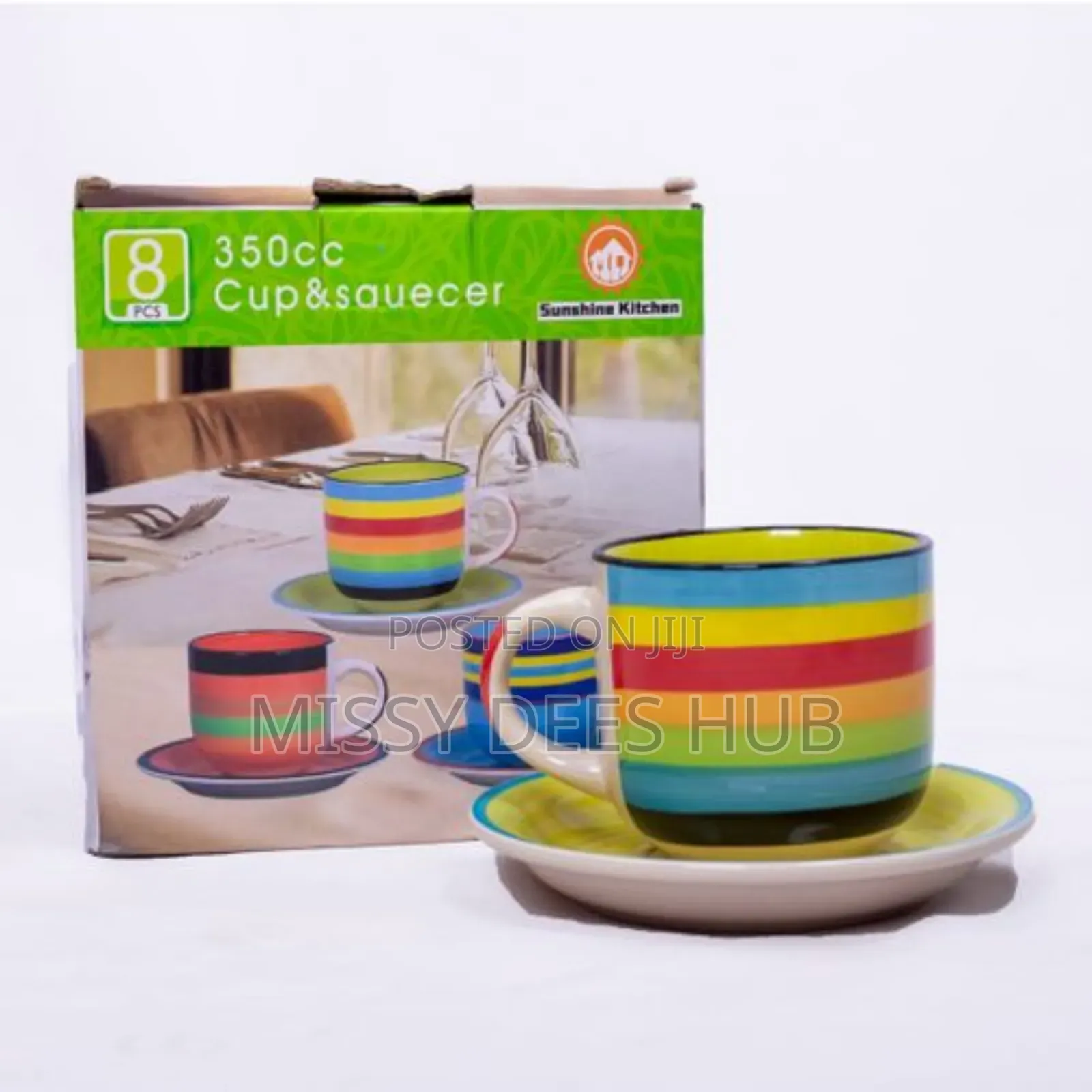 8pcs Ceramic Cup + Saucer